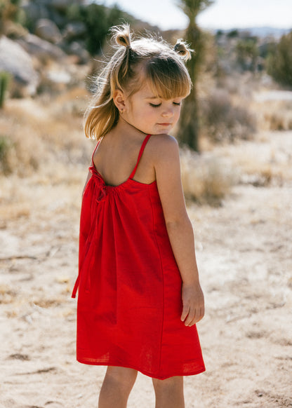 Tie Back Dress- Red