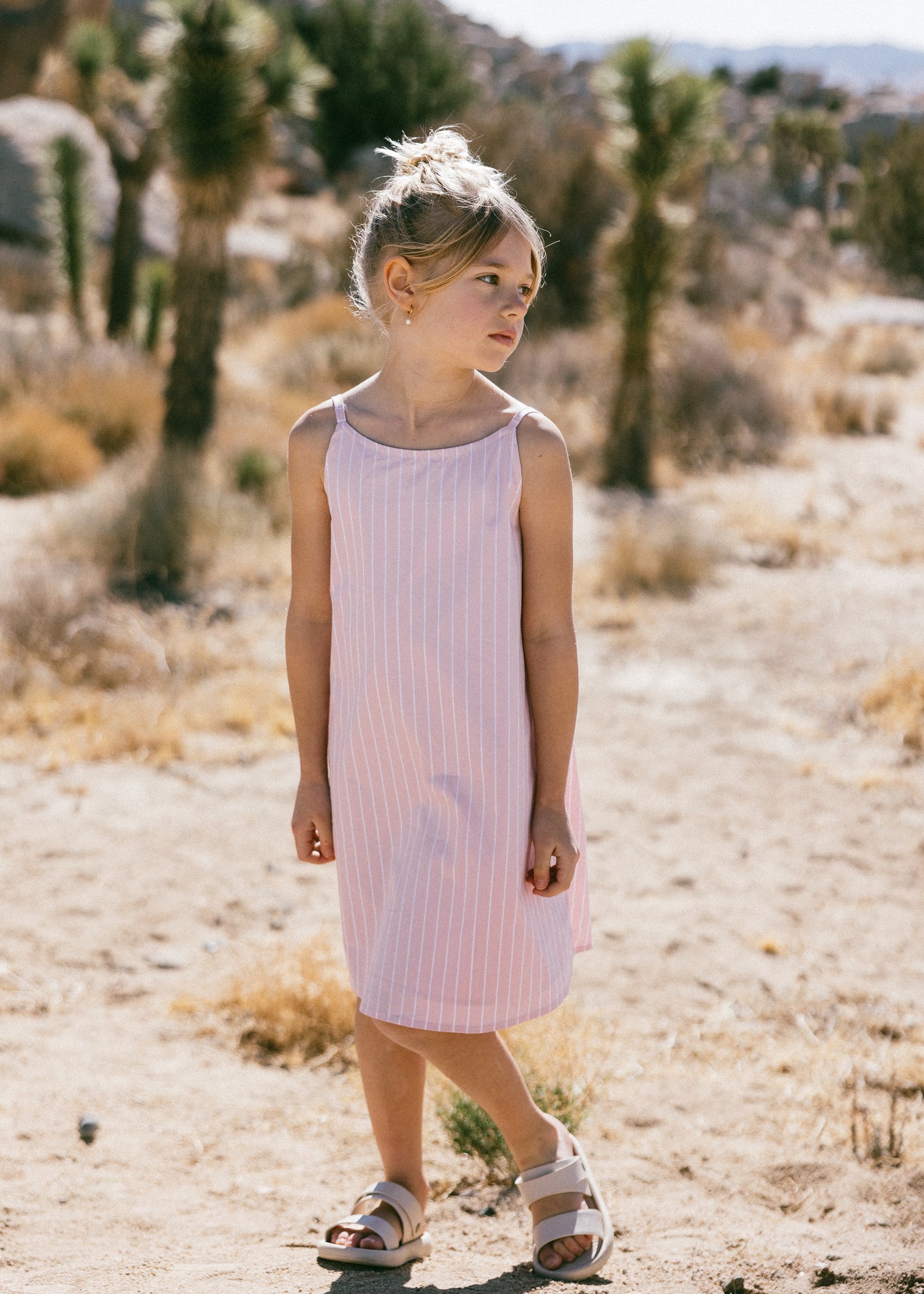 Tie Back Dress- Striped Pink