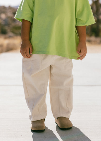 Pleated Twill Pant- Ivory