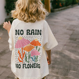 Pocket Graphic Tee- Flowers- Cream