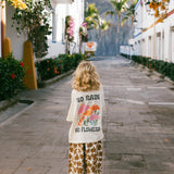 Pocket Graphic Tee- Flowers- Cream