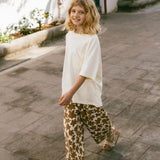 Pocket Graphic Tee- Flowers- Cream