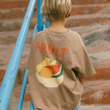 Pocket Graphic Tee- Fruit- Light Brown