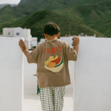 Pocket Graphic Tee- Fruit- Light Brown