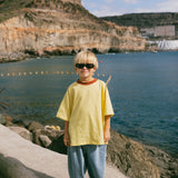 Contrast Collar Baggy Tee- Yellow & Brick