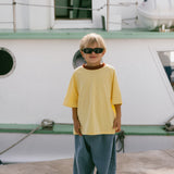 Contrast Collar Baggy Tee- Yellow & Brick