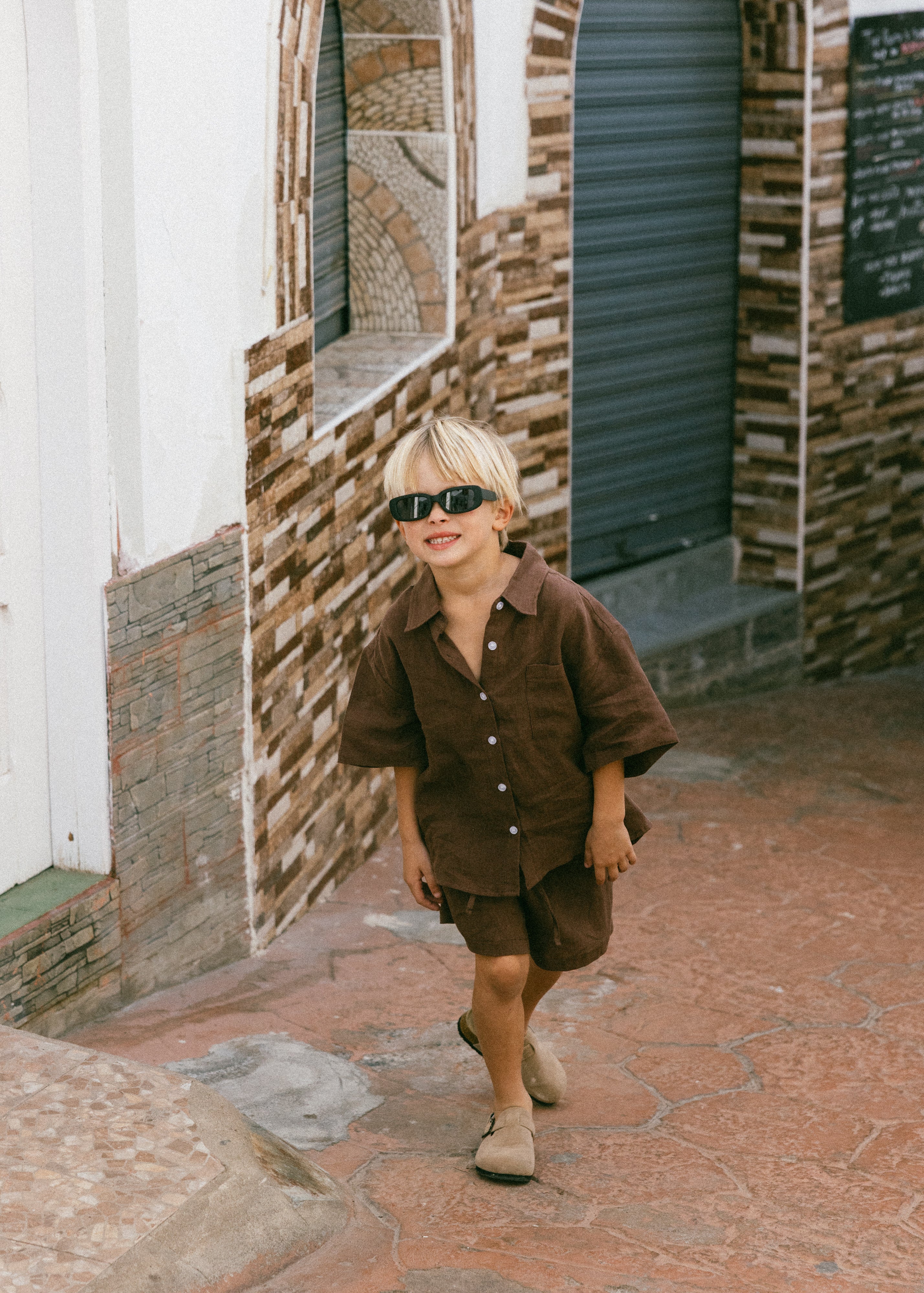 Linen Button Up Set- Brown – Fostered Collection