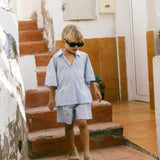 Poplin Button Up Set- Light Blue