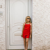 Ribbed Tank Set- Red