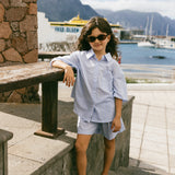 Poplin Button Up Set- Light Blue