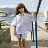 Poplin Button Up Set- Light Blue