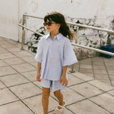 Poplin Button Up Set- Light Blue