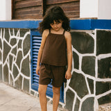 Ribbed Tank Set- Brown