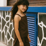 Ribbed Tank Set- Brown