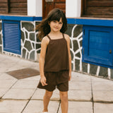 Ribbed Tank Set- Brown