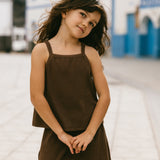 Ribbed Tank Set- Brown