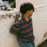 Vintage Stripe Zip Polo