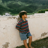 Vintage Stripe Zip Polo