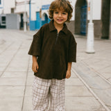 Terry Zip Polo- Chocolate