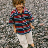 Vintage Stripe Zip Polo