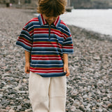 Vintage Stripe Zip Polo