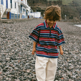 Vintage Stripe Zip Polo