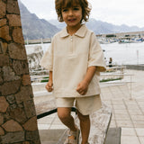 Cargo Wide Leg Shorts- Cream