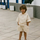 Cargo Wide Leg Shorts- Cream