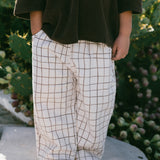 Retro Twill Pants- Taupe Grid