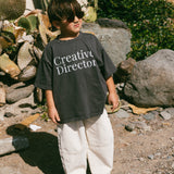 Baggy Barrel Stitch Jeans- Cream