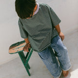 Mini Stripe Tee- Watermelon