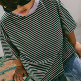 Mini Stripe Tee- Watermelon
