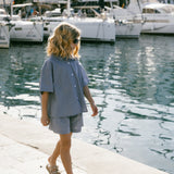 Poplin Button Up Set- Vintage Blue