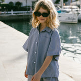 Poplin Button Up Set- Vintage Blue