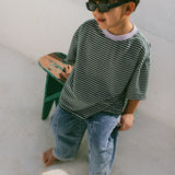 Mini Stripe Tee- Watermelon