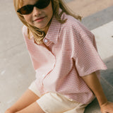 Boxy Button Up- Pink