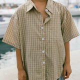 Boxy Button Up- Olive Green