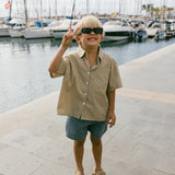 Boxy Button Up- Olive Green