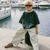 Contrast Collar Baggy Tee- Deep Sea & Mint