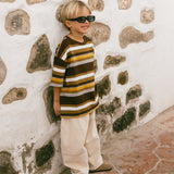 Baggy Barrel Stitch Jeans- Cream