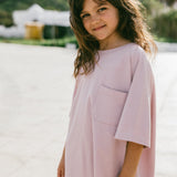 Pocket Graphic Tee- Melon- Dusty Pink