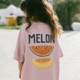 Pocket Graphic Tee- Melon- Dusty Pink
