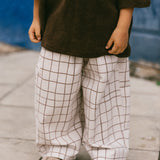 Retro Twill Pants- Taupe Grid