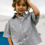 Boxy Button Up- Blue
