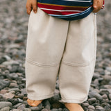 Baggy Barrel Stitch Jeans- Cream