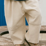 Baggy Barrel Stitch Jeans- Cream