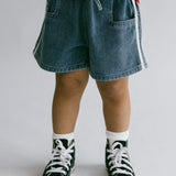 Racer Denim Shorts