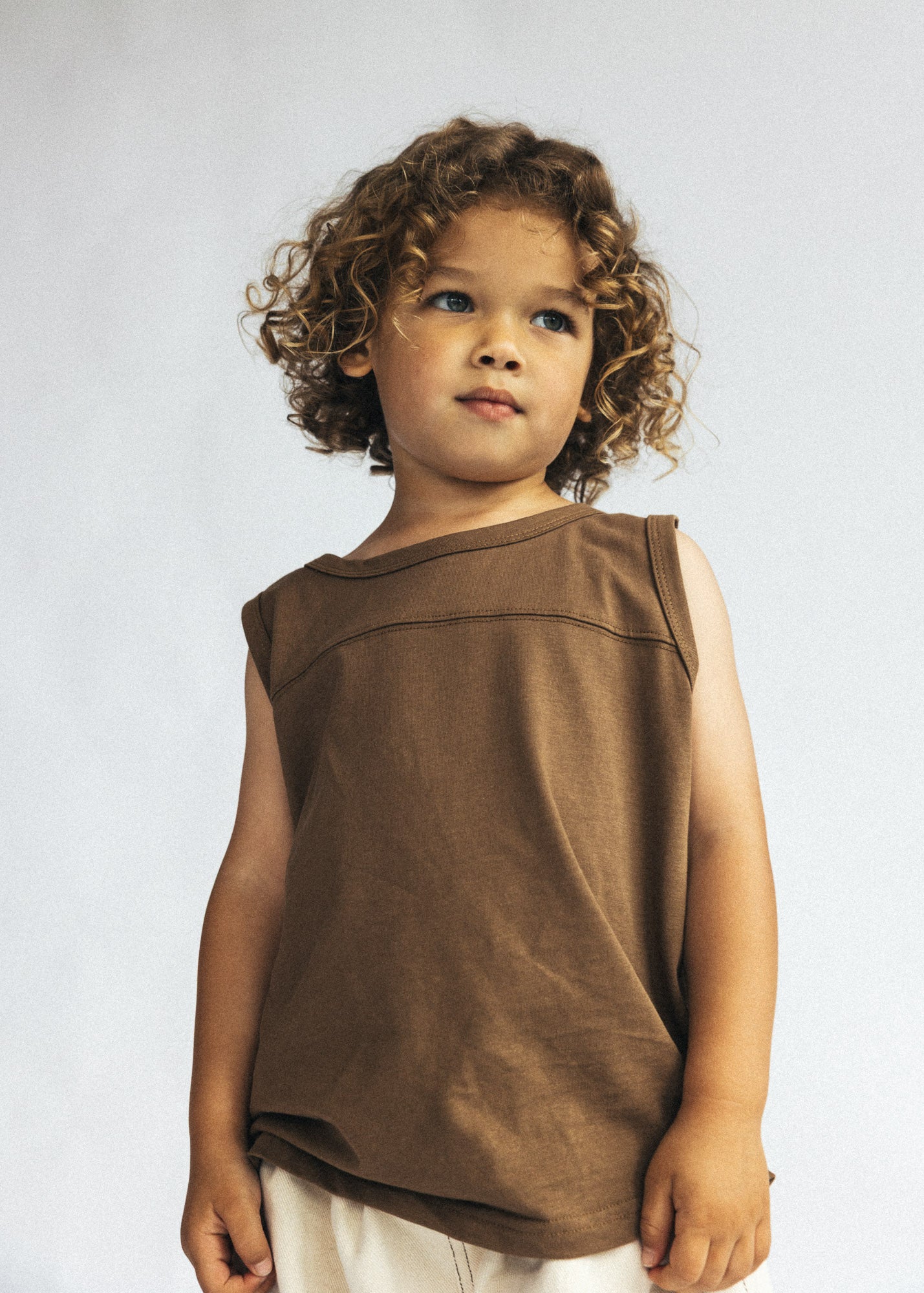 Boxy Tank- Brown – Fostered Collection