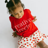 Retro Twill Shorts- Polka Dot- Red