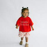 Retro Twill Shorts- Polka Dot- Red
